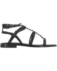 Ash - Schoenen ,Zwart ,Leer Precious Texture Studded Flat Sandal - Lyst