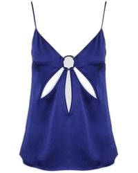 Stella McCartney - Cut-Out Detailed Sleeveless Satin Vest - Lyst