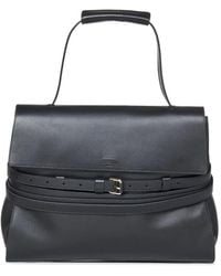 Moschino - Tassen ,Zwart ,Leer Zwarte Handtas Met Geweven Riem - Lyst