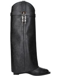 Givenchy - Schwarze Leder Keil Stiefel - Lyst