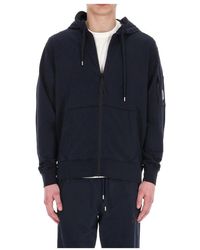 C.P. Company - Blaue Kapuzenpullover Leichte Baumwolle - Lyst