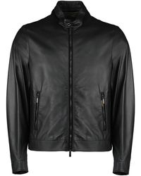 Moorer - Leren Jas Met Contrastkleurige Voering - Lyst
