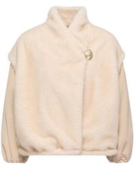Moncler - Jassen ,Leer Chardonneret 2-In-1 Omkeerbare Teddy Jas - Lyst