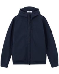 Stone Island - Jassen ,Blauw ,Polyester Soft Shell-R E.Dye Technology Jacket - Lyst