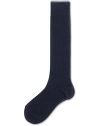 Brunello Cucinelli - Geribbelde Kasjmier Sokken Met Boord - Lyst
