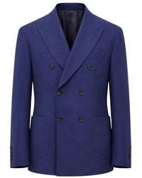 Eleventy - Jassen ,Blauw ,Wol Double-Breasted Blazer - Lyst