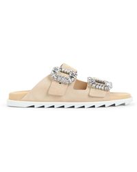 Roger Vivier - Slidy Strass Buckle Sandals - Lyst