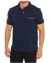 Philipp Plein - Fitness ,Blauw ,Katoen Polo Met Korte Mouwen - Lyst