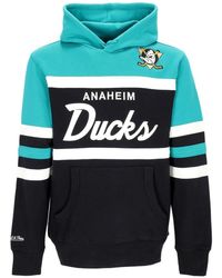 Mitchell & Ness - Hoodies & Sweatvesten ,Zwart ,Katoen Anaheim Ducks Head Coach Hoodie - Lyst