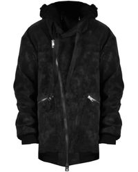 LA HAINE INSIDE US - Jassen ,Zwart ,Polyester Faux Suede Hooded Jacket Lm 077 - Lyst