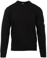 C.P. Company - Schwarzer leichter fleece-sweatshirt - Lyst