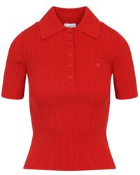 Courreges - Tops ,Rood ,Polyester Rode T-Shirt Chic Design Aw 25 - Lyst