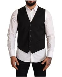Dolce & Gabbana - Upgrade deine formelle garderobe mit dieser eleganten schwarzen weste - Lyst