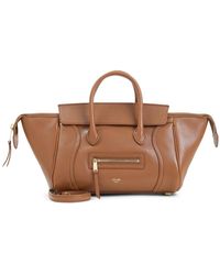 Celine - Tassen ,Bruin ,Leer Kleine Nieuwe Bagage Van Soepel Glanzend Lamsleer - Lyst