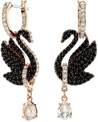 Swarovski - Pendientes swan, cisne - Lyst