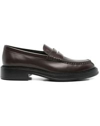Tod's - Schokoladenbraune Leder Flache Slip-On Schuhe - Lyst