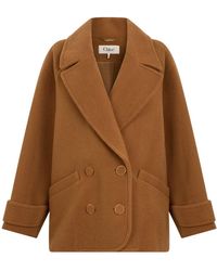 Chloé - Oversized Double-Breasted Coat - Lyst