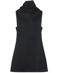 KHAITE - Mini-Robe À Col Montant En Crêpe Satiné Daria - Lyst