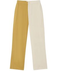Thinking Mu - Gelbe patched cropped hose - Lyst