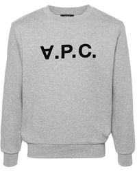A.P.C. - Hoodies & Sweatvesten ,Grijs ,Katoen Standard Grand Vpc Sweatshirt - Lyst