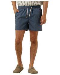 SELECTED - Blauwe Seersucker Zwemshorts Voor - Lyst