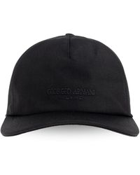 Giorgio Armani - Technische Baseballkappe Aus Stoff Mit Lederlogo - Lyst