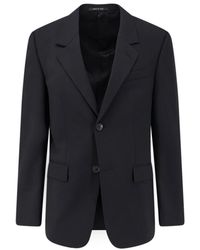 Balenciaga - Jassen ,Zwart ,Leer Standaard Getailleerd Jasje - Lyst