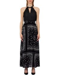 Liu Jo - Kleedjes ,Zwart ,Vestido Al Cuello Azul Noche Est Blanco - Lyst