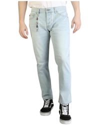 Yes-Zee Light Blue Polyurethane Jeans & Pant - Blau