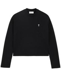 Ami Paris - De Coeur Cropped Sweatshirt - Lyst