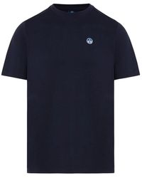 North Sails - Tops ,Blauw ,Katoen Logo T-Shirt - Lyst