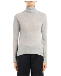 Dondup - Truien & Vesten ,Grijs ,Wol Slim-Fit Polo Neck Jumper - Lyst