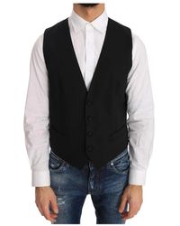 Dolce & Gabbana - Chaleco de lana de seda negro - Lyst
