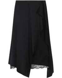 Acne Studios - Rokken ,Zwart ,Bloemenprint Midi Rok - Lyst