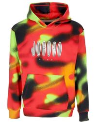 Nike - Herenhoodie Flight Mvp Fleecehoodie Met All-Over Print Infrarood 23/Sail - Lyst