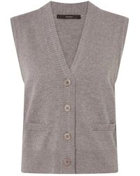 Windsor. - Truien & Vesten ,Grijs ,Wol Fijngebreide Vest - Lyst