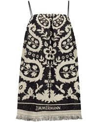 Zimmermann - Schwarzes Seiden & Nylon Kleid - Lyst