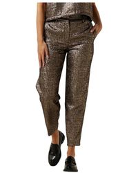 SELECTED - Broeken ,Geel ,Polyester Slfviolet-Ria Mw Cropped Pant - Lyst