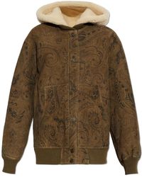 Etro - Leren Jas Met Capuchon - Lyst