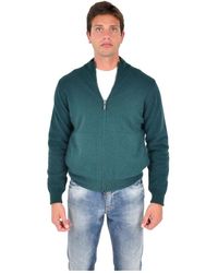 Drumohr - Hoodies & Sweatvesten ,Groen ,Kasjmier Reversible Cashmere Jacket - Lyst