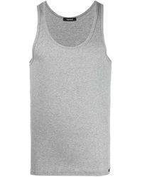 Tom Ford - Tops ,Grijs ,Katoen Mouwloos Grijs Katoenmix T-Shirt - Lyst