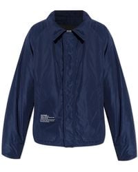 DSquared² - Jassen ,Blauw ,Leer Geïsoleerde Jas Met Logo - Lyst