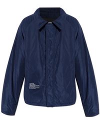 DSquared² - Jassen ,Blauw ,Leer Geïsoleerde Jas Met Logo - Lyst