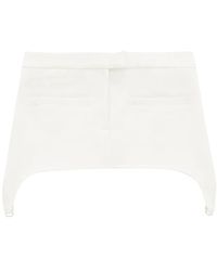 Courreges - Rokken ,Wit ,Polyester Twill Mini-Rok Met Bretels - Lyst
