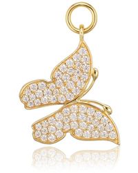 Sif Jakobs Jewellery - Schmetterling hoop charm anhänger vergoldet - Lyst