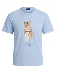 Ralph Lauren - Tops ,Blauw ,Katoen Tshirt Girocollo - Lyst
