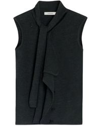 Lemaire - Jassen ,Grijs ,Wol Asymmetrisch Mouwloos Vest - Lyst