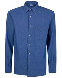 Aspesi - Overhemden ,Blauw ,Nylon Zijden & Nylon Shirt - Lyst