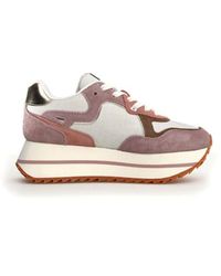 W6yz - Grau/rosa wildleder-sneakers mit glitzereinsätzen - Lyst