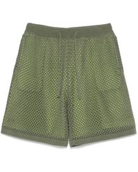 KENZO - Korte Broeken ,Groen ,Groene Elastische Trekkoord Shorts - Lyst